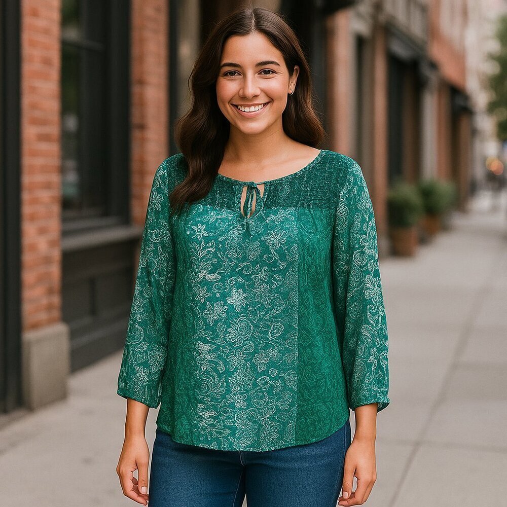 NWT Indigo Boho Top Size 1X​​​​